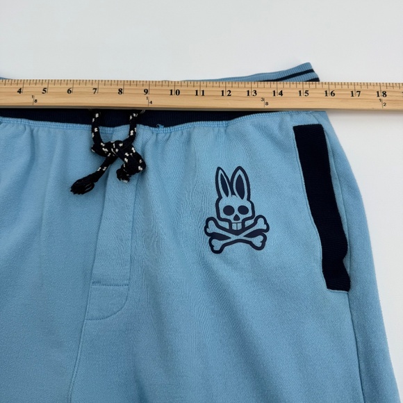 Psycho Bunny Joggers Men Medium Blue Sweatpants Elastic Drawstring Waist Pockets - Picture 8 of 12